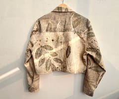Kokikar - Classic Ecoprinted Oversized Crop Jacket