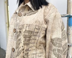 Kokikar - Classic Ecoprinted Oversized Crop Jacket