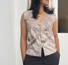 Kokikar - Embroidered Ecoprinted Waistcoat