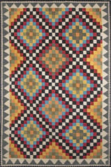 IMPERIAL KNOTS MULTICOLOR PIXEL KILIM HAND WOVEN DHURRIE 5X8 FEET