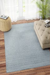 IMPERIAL KNOTS DARK GREEN GEOMETRIC HAND WOVEN DHURRIE 5X8 FEET