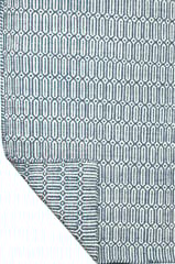 IMPERIAL KNOTS DARK GREEN GEOMETRIC HAND WOVEN DHURRIE 5X8 FEET