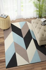 IMPERIAL KNOTS MULTICOLOR GEOMETRIC HAND WOVEN DHURRIE 5X8 FEET