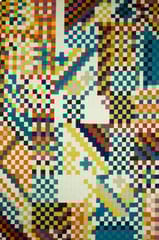 IMPERIAL KNOTS MULTICOLOR PIXEL KILIM HAND WOVEN DHURRIE 5.10X7.10 FEET