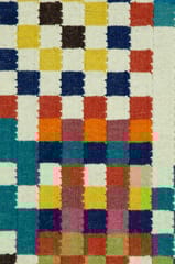 IMPERIAL KNOTS MULTICOLOR PIXEL KILIM HAND WOVEN DHURRIE 5.10X7.10 FEET