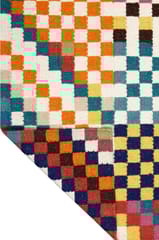 IMPERIAL KNOTS MULTICOLOR PIXEL KILIM HAND WOVEN DHURRIE 5.10X7.10 FEET