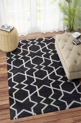 IMPERIAL KNOTS BLACK STAR HAND WOVEN DHURRIE 4X6 FEET