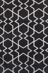 IMPERIAL KNOTS BLACK STAR HAND WOVEN DHURRIE 4X6 FEET