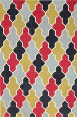 IMPERIAL KNOTS MULTICOLOR MOROCCAN HAND WOVEN DHURRIE 4X6 FEET