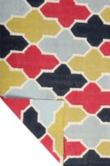 IMPERIAL KNOTS MULTICOLOR MOROCCAN HAND WOVEN DHURRIE 4X6 FEET