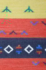 IMPERIAL KNOTS MULTICOLOR GABBEH KILIM HAND WOVEN DHURRIE 4.3X6.3 FEET