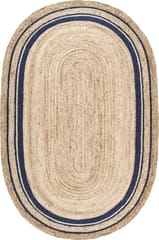 IMPERIAL KNOTS BLACK AND NATURAL JUTE HAND WOVEN DHURRIE 3X5 FEET