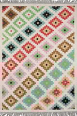 IMPERIAL KNOTS MULTICOLOR PIXEL KILIM HAND WOVEN DHURRIE 3X5 FEET
