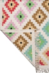IMPERIAL KNOTS MULTICOLOR PIXEL KILIM HAND WOVEN DHURRIE 3X5 FEET