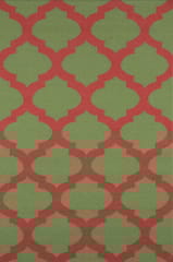 IMPERIAL KNOTS GREEN AND RED MOROCCAN HAND WOVEN DHURRIE 3X5 FEET