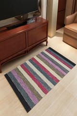 IMPERIAL KNOTS MULTICOLOR STRIPES HAND WOVEN DHURRIE 3X5 FEET