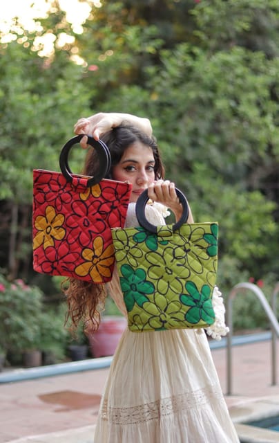 Draupadi -Flower Power Woodcraft Clutch