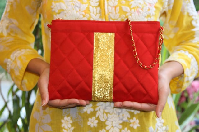 Draupadi - Red Grace-Slinger Evening Bag