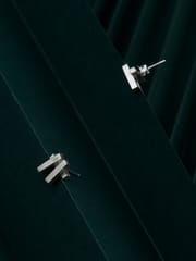 The Slow Studio - Strikethrough Earrings - Silver