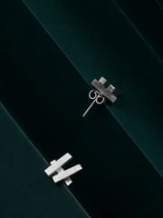 The Slow Studio - Strikethrough Earrings - Silver