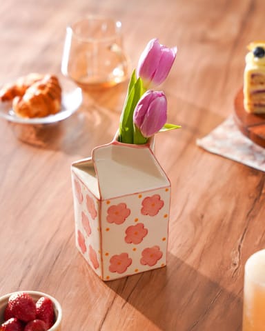 The Indian Rose - Aboli- Milk Carton Shaped Vase (or Jug!)