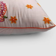 Zaina By Ctok - Dast-e-Gul Aari Embroidered Cushion Cover - Beige