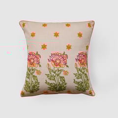 Zaina By Ctok - Dast-e-Gul Aari Embroidered Cushion Cover - Beige