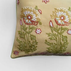 Zaina By Ctok - Gul Bahar Aari Embroidered Cushion Cover Beige