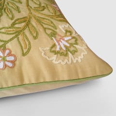 Zaina By Ctok - Gul Bahar Aari Embroidered Cushion Cover Cream