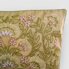 Zaina By Ctok - Gul Bahar Aari Embroidered Cushion Cover Cream