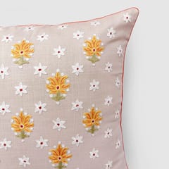 Zaina By Ctok - Dast-e-Gul Aari Embroidered Cushion Cover Cream