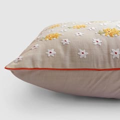 Zaina By Ctok - Dast-e-Gul Aari Embroidered Cushion Cover Cream