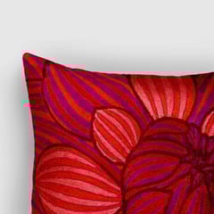 Zaina By Ctok - Kingfisher Hand Embroidered Chainstitch Cushion Cover Green