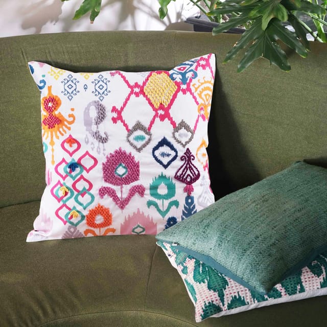Onset Homes - Ikat Embroidery Cushion Cover