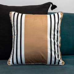 Onset Homes - Sand Serenity Striped Velvet Cushion
