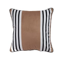 Onset Homes - Sand Serenity Striped Velvet Cushion