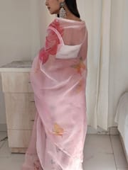 Dira By Dimple - Blush Vibe (Printed Organza Cutdana Work Saree)
