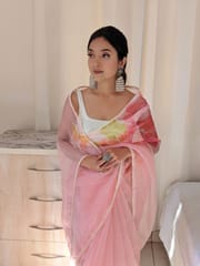Dira By Dimple - Blush Vibe (Printed Organza Cutdana Work Saree)