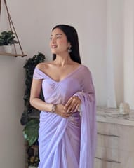 Dira By Dimple - Bouquet of Lavender (Sequins work Chiffon Saree)