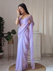 Dira By Dimple - Bouquet of Lavender (Sequins work Chiffon Saree)