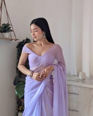 Dira By Dimple - Bouquet of Lavender (Sequins work Chiffon Saree)
