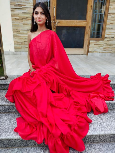 Dira By Dimple - Rylie Ruffle - Soft Silk Ruffle Saree