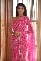 Dira By Dimple - Barred Felicity -Lehriya Saree with Gota Lace