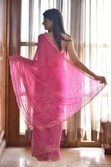 Dira By Dimple - Barred Felicity -Lehriya Saree with Gota Lace