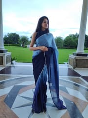 Dira By Dimple - Admiral Berry (Dual Shaded Satin Silk Saree)