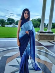 Dira By Dimple - Admiral Berry (Dual Shaded Satin Silk Saree)