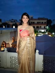 Dira By Dimple - Imperial Topaz Kota Silk Saree with Gota Work