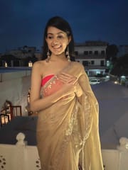 Dira By Dimple - Imperial Topaz Kota Silk Saree with Gota Work
