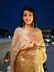 Dira By Dimple - Imperial Topaz Kota Silk Saree with Gota Work
