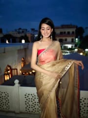 Dira By Dimple - Imperial Topaz Kota Silk Saree with Gota Work